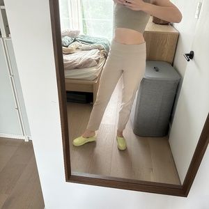 Pedal Pusher Trousers High Waist Vintage Beige Pants